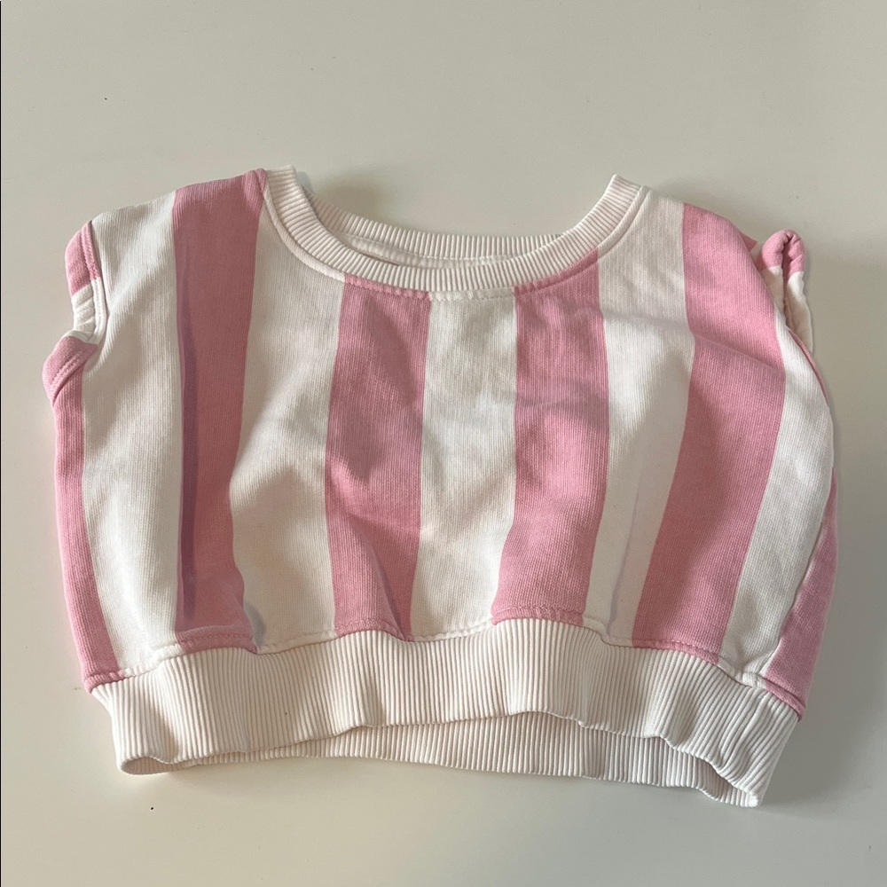 Pink and White Striped Kids Top